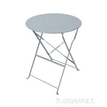 Table ronde pliante en métal 60 cm avec motif en étoile